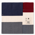 Knife Sleeper 2.0 chef knife roll in off-white, burgundy and denim reclaimed canvas — Edit Studio London