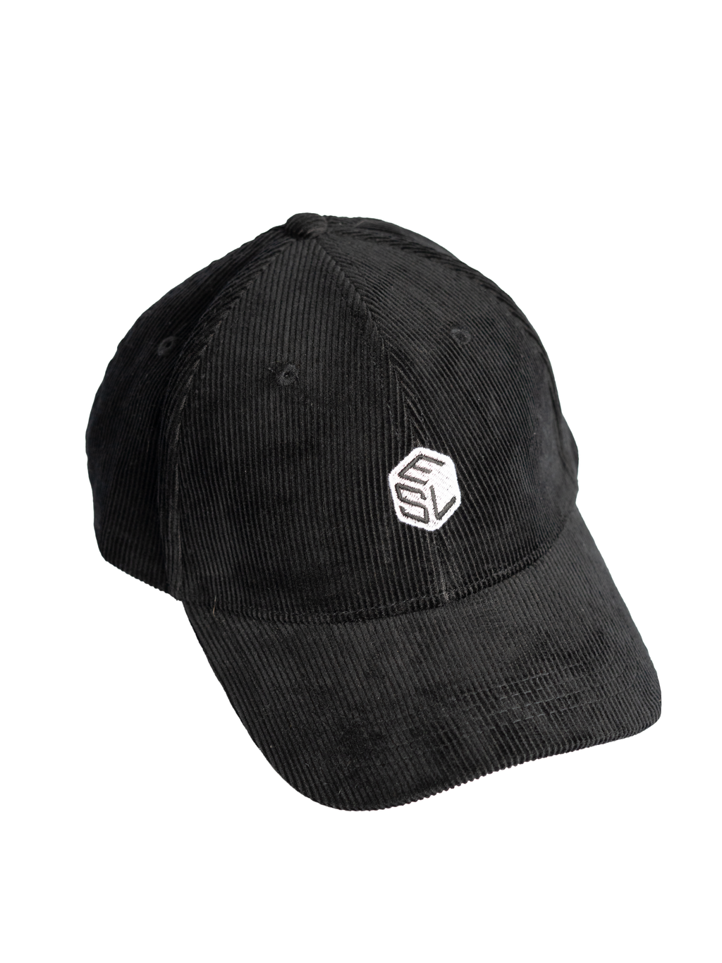 Black corduroy 6-panel cap — Edit Studio London chef workwear