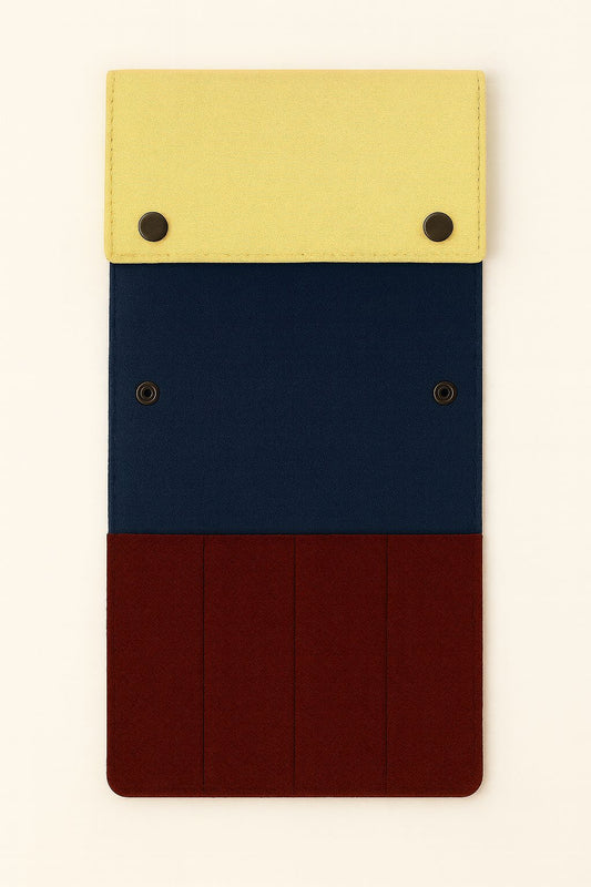 Demi Knife Sleeper - Denim, Yellow & Burgundy