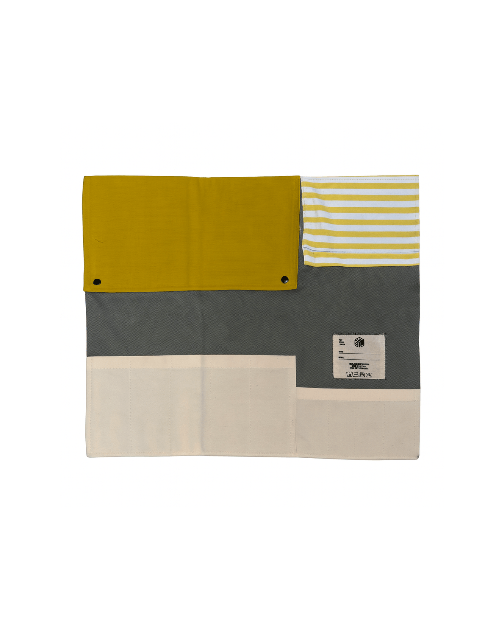 Knife Sleeper 2.0 in green and yellow reclaimed canvas — Edit Studio London