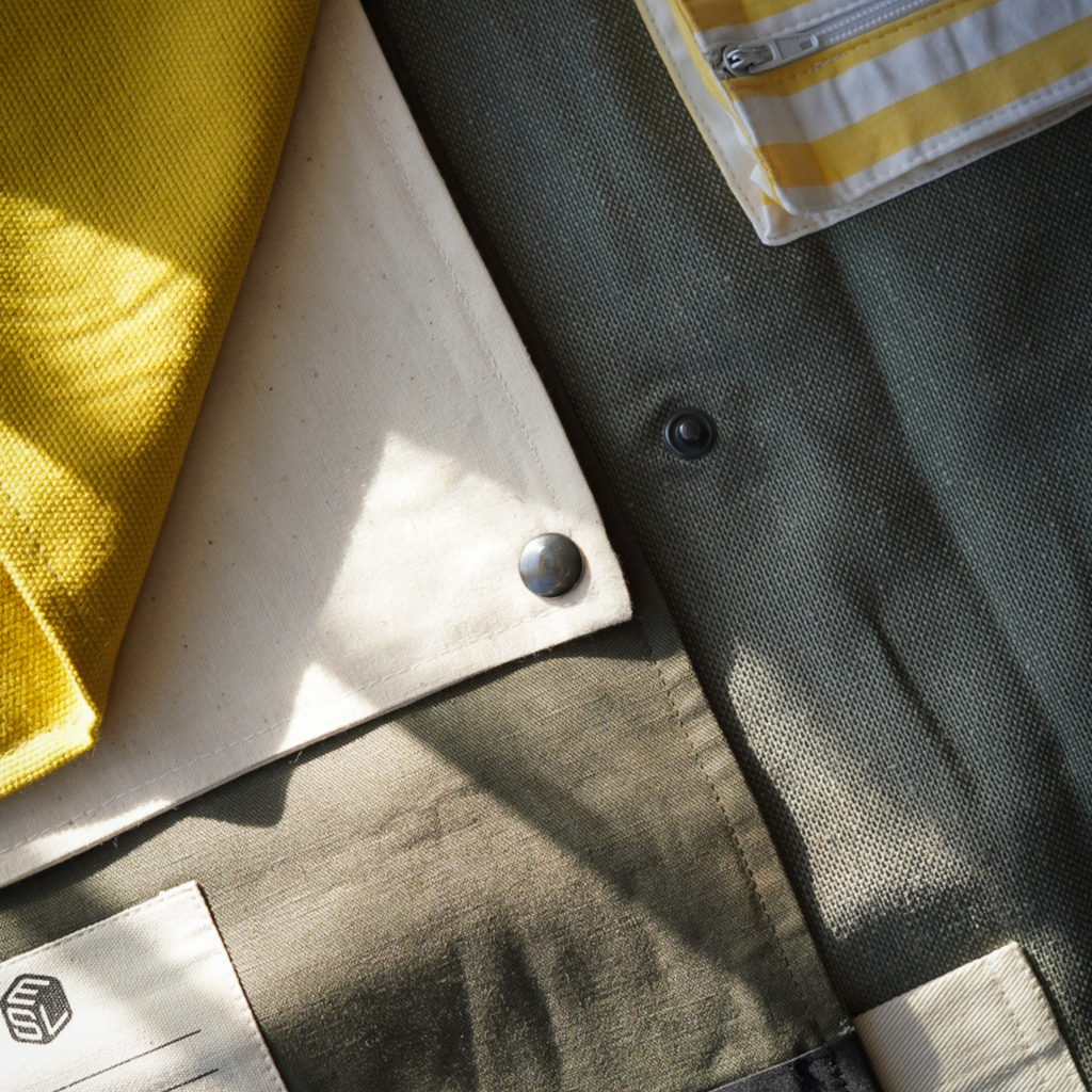 The Knife Sleeper Set — the big and small chef knife rolls laid open together, Edit Studio London