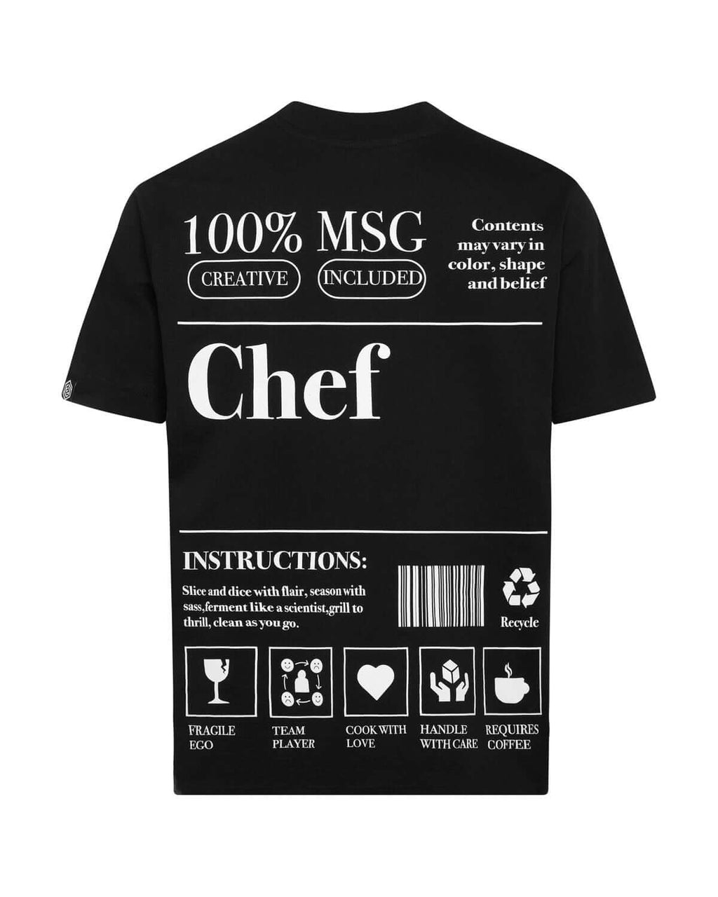 MSG T-Shirt back — chef lifestyle organic cotton tee by Edit Studio London